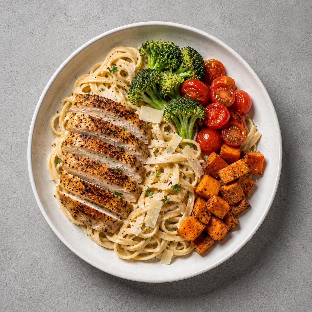 A vibrant, abundant balanced meal